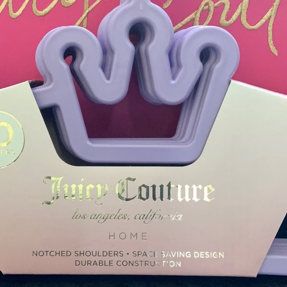 Juicy Couture Notched Shoulder Space Saving Crown Top Set of 10 Hangers - Picture 2 of 5